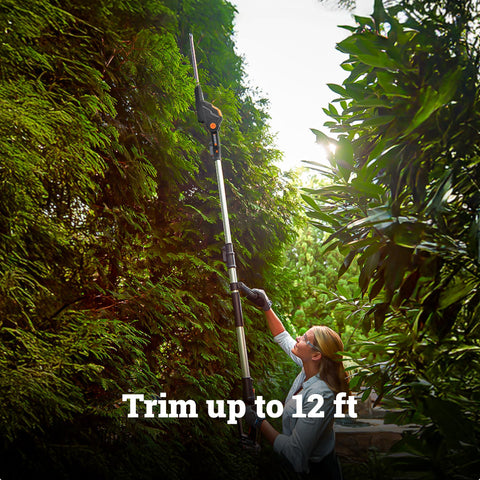 WORX 20V hedge trimmer telescoping pole extends reach