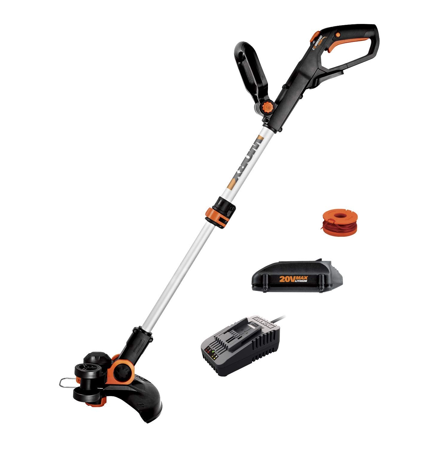 WORX 20V cordless trimmer and edger in action for clean lawn edges.