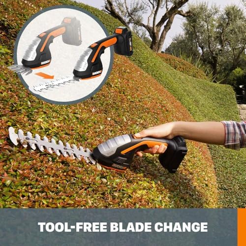 WORX 4in grass shear blade in action for quick trims