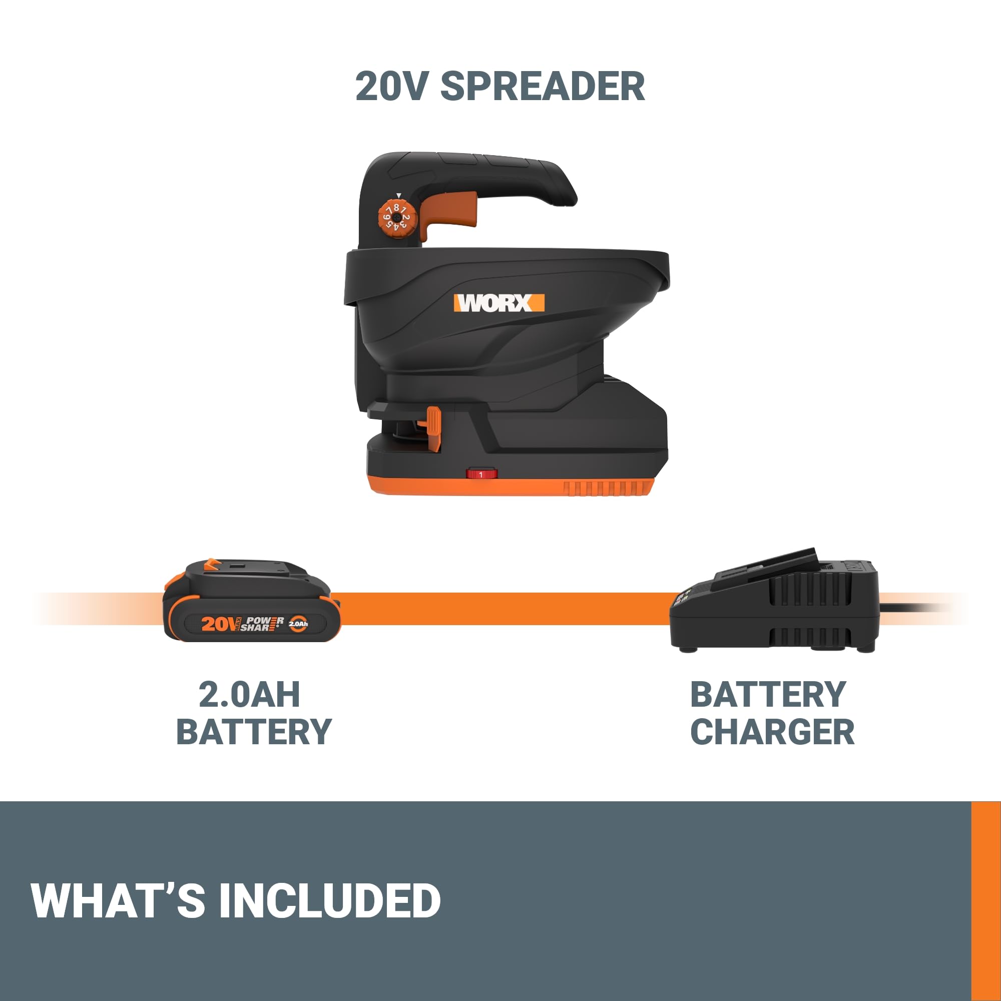 WORX battery and charger included image showing included power pack