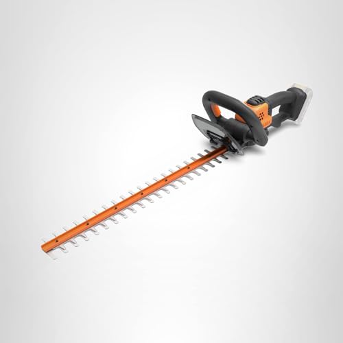WORX cordless hedge trimmer in action without a cord for freedom.