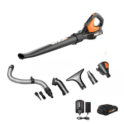 WORX WG545.1 product shot shows a compact cordless blower for quick cleanup.