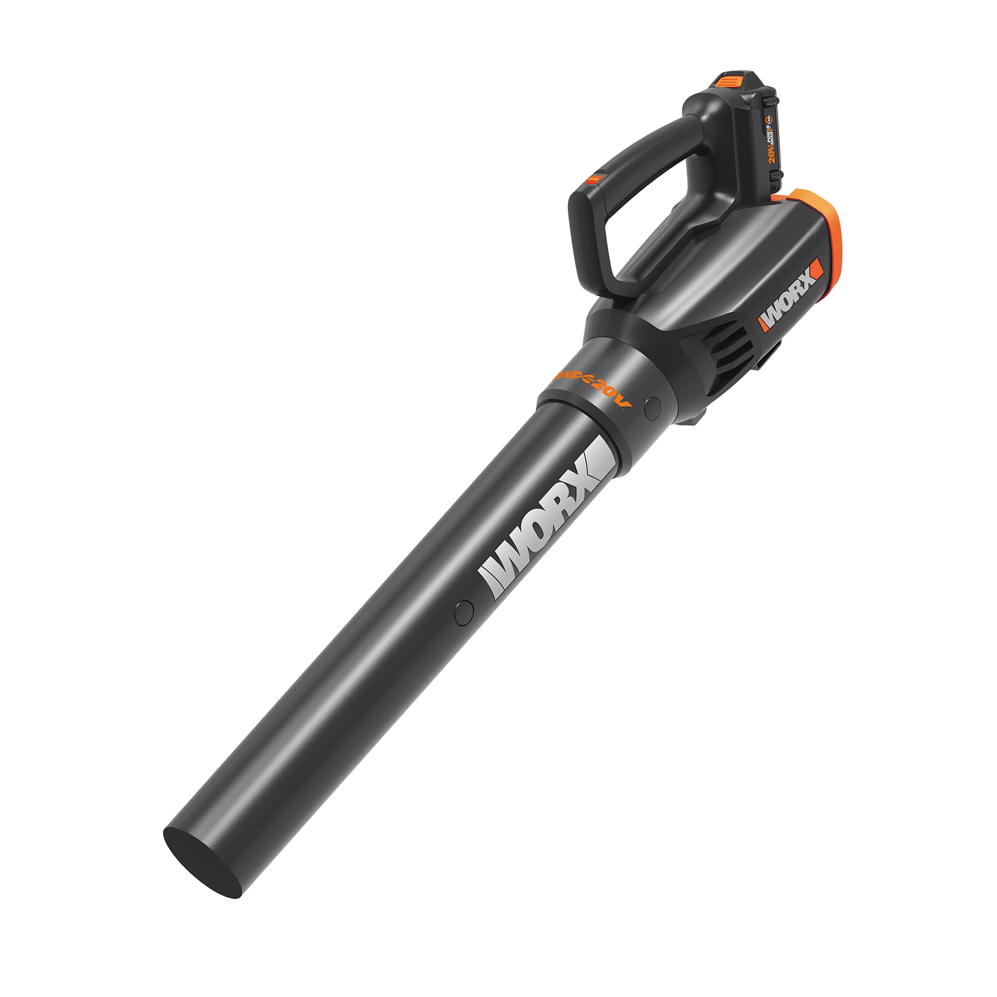 WORX cordless blower with turbine tech for strong air power and fast debris clearing