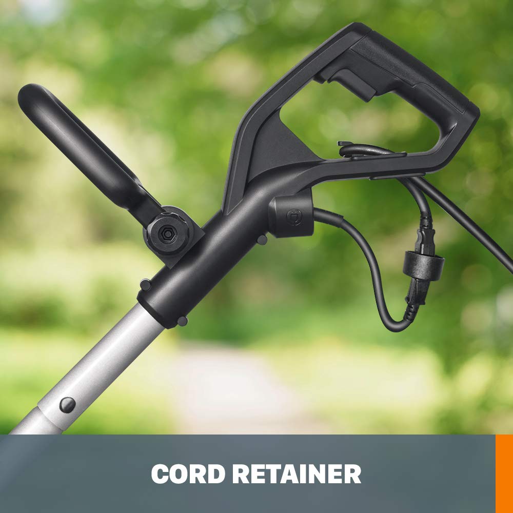 WORX edger cutting line indicator helps maintain straight borders during edging.