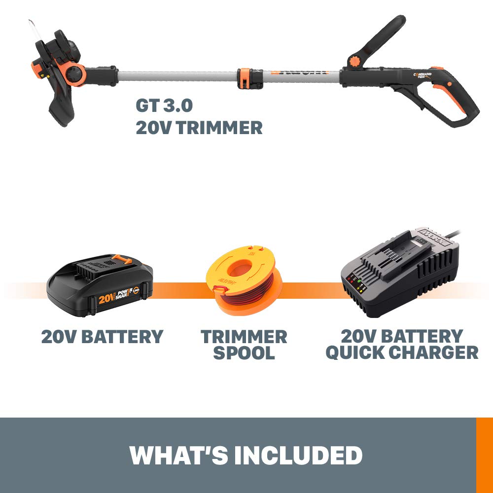 WORX extendable shaft and multi position handle for comfort.