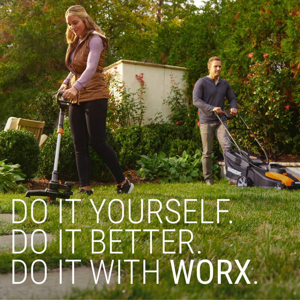 WORX gutterpro with 11 feet reach demonstrates ground-level gutter access