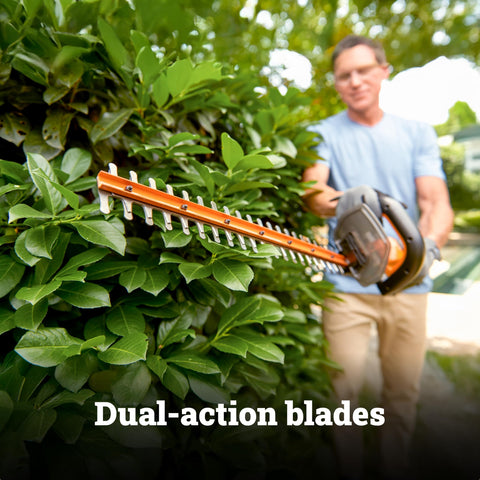 WORX dual-action blades delivering smooth, vibration-reduced cuts