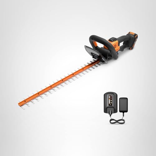 WORX hedge trimmer with vibration-damping grip for smoother handling