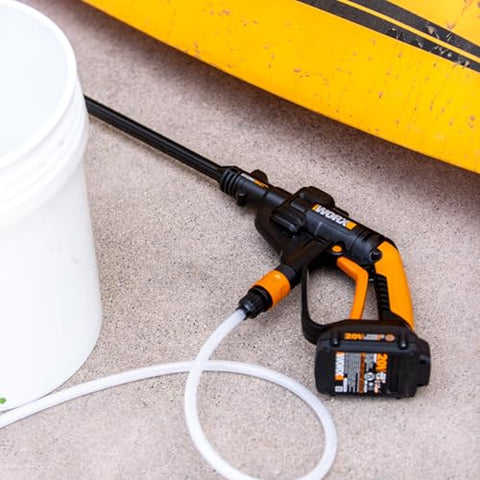 WORX Hydroshot 20ft draw hose lets you pull water from pools or buckets.