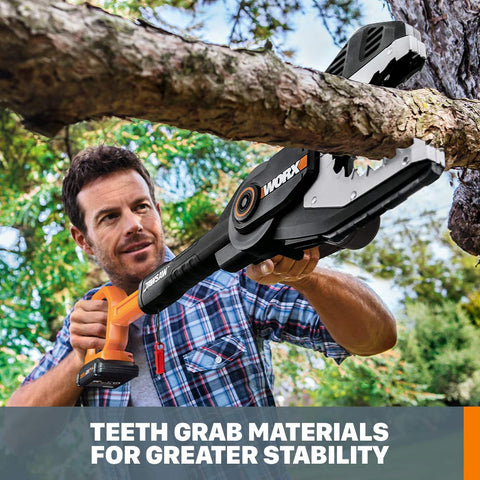 WORX Jawsaw auto-oiler with level indicator.