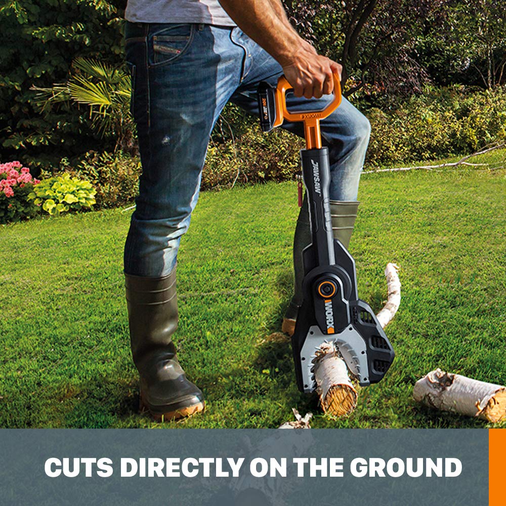 WORX Jawsaw auto-tension keeps chain tight.