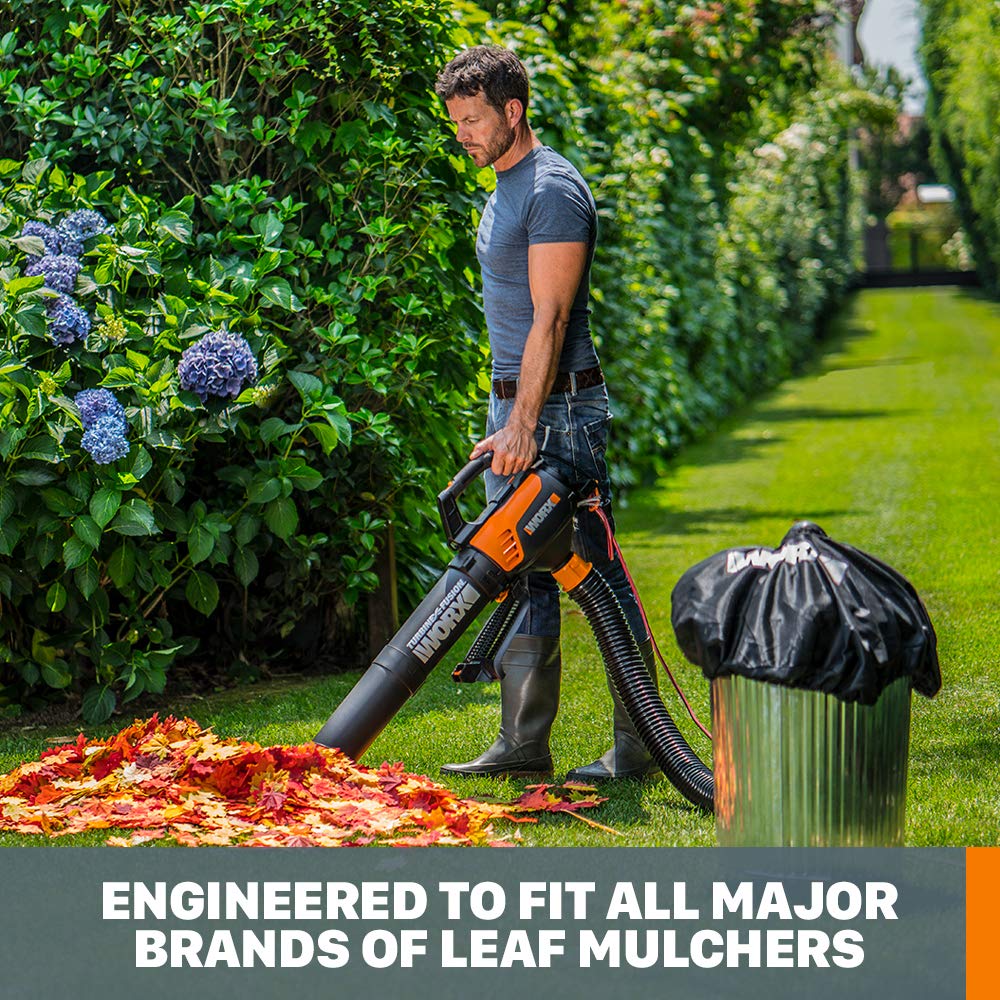 WORX LeafPro 8-16 ft hose lets you move across your yard without dragging the collection bin