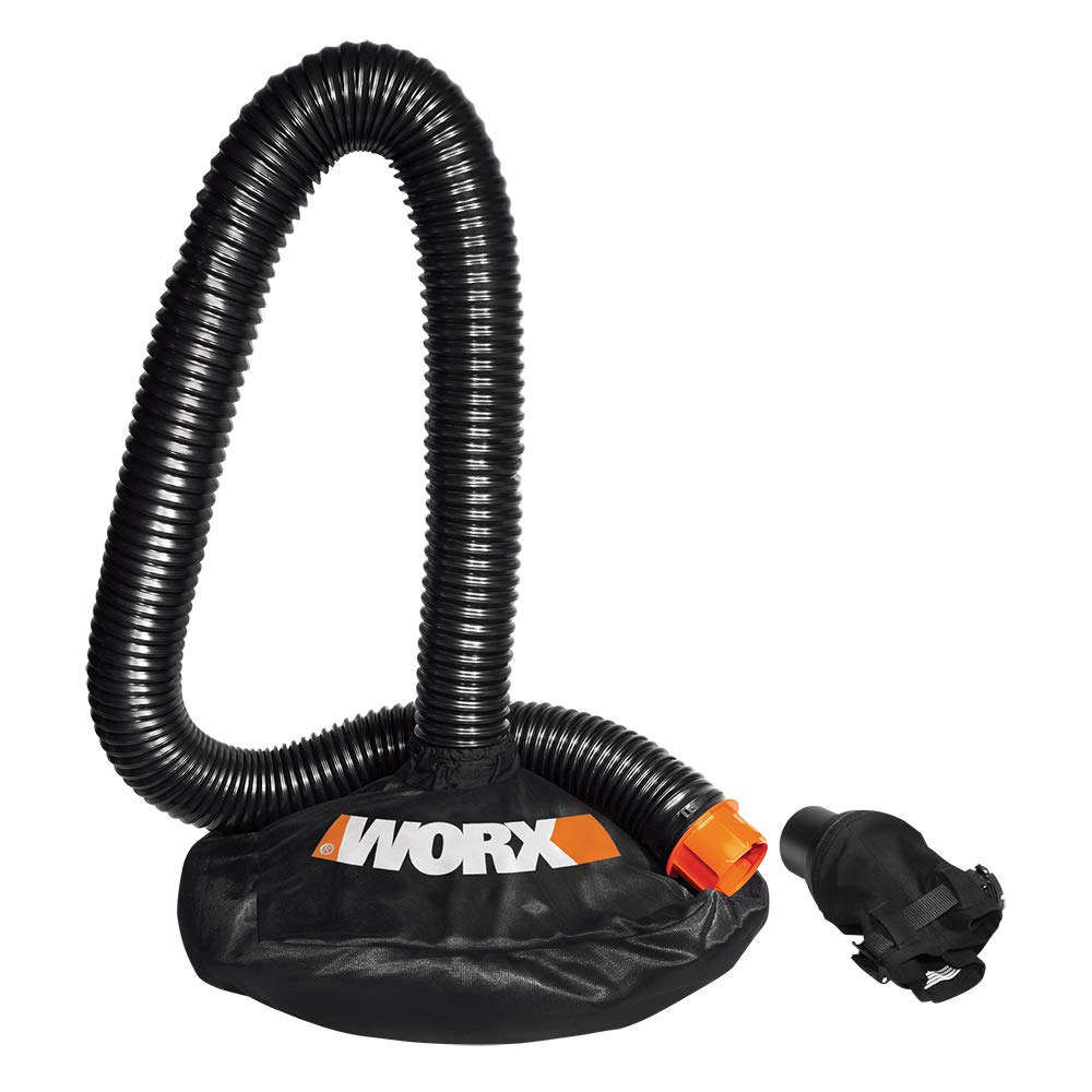 WORX LeafPro mesh hood seals airflow for efficient leaf collection.