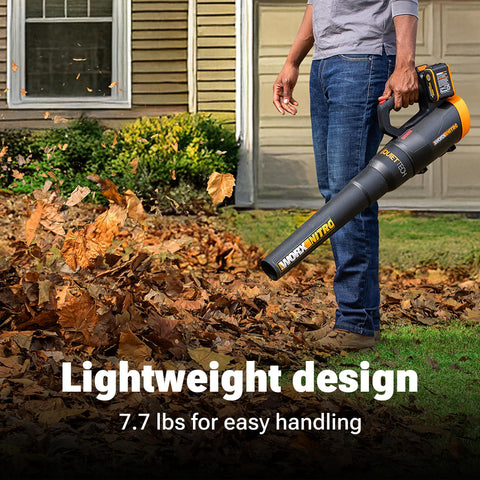 WORX Nitro offers 3 speeds plus Turbo mode for versatile tasks.