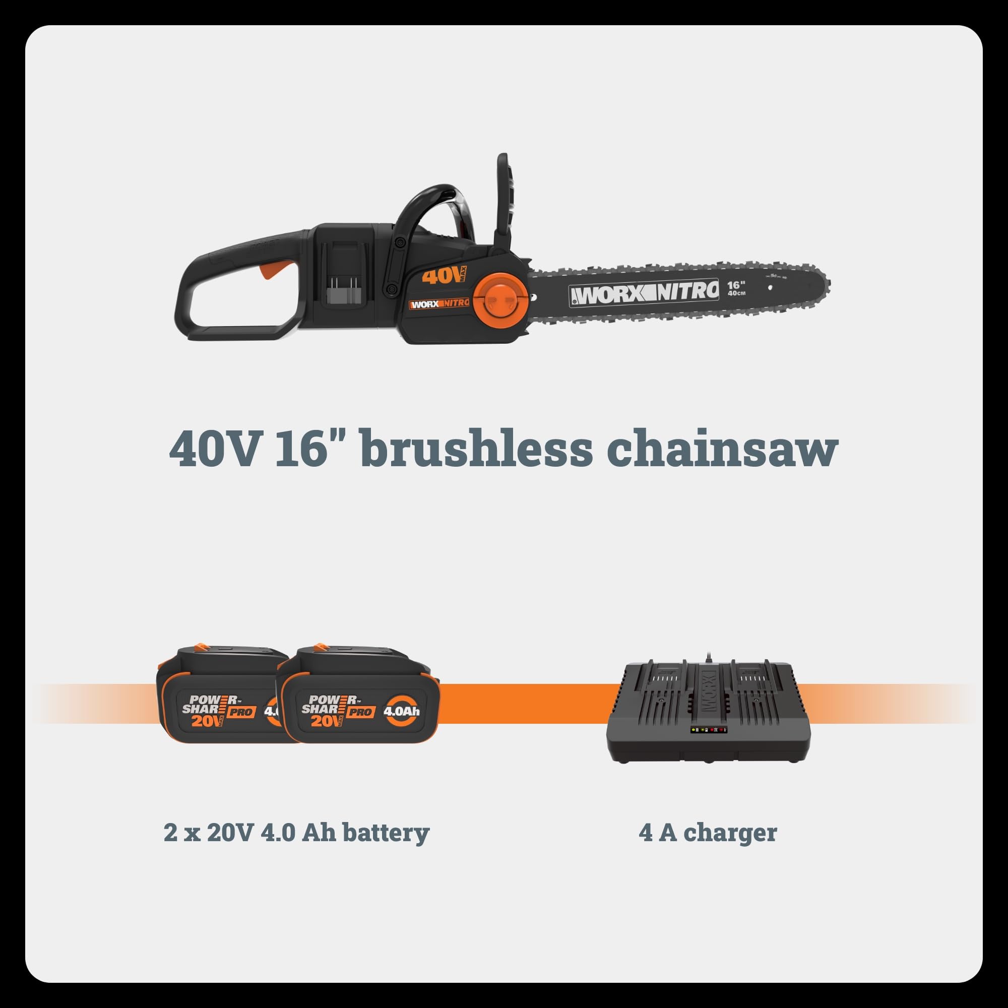 Gas-free cordless Worx Nitro designed for low maintenance