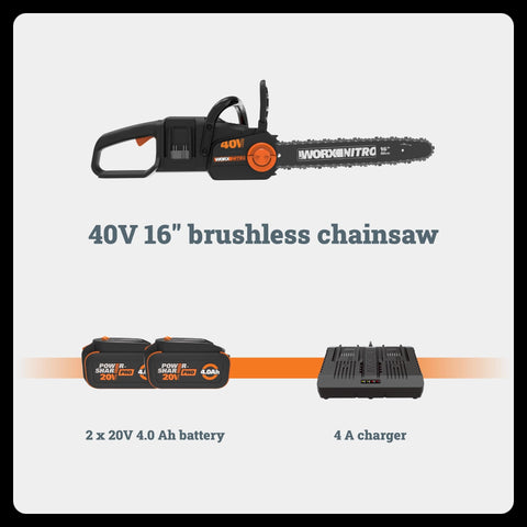 Gas-free cordless Worx Nitro designed for low maintenance