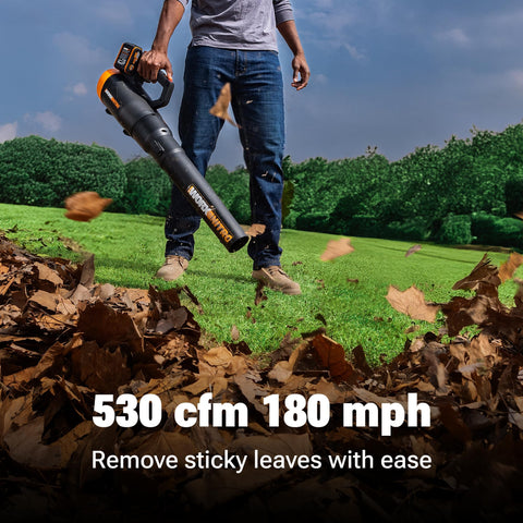 WORX Nitro includes two 4.0 Ah batteries for extended runtime.