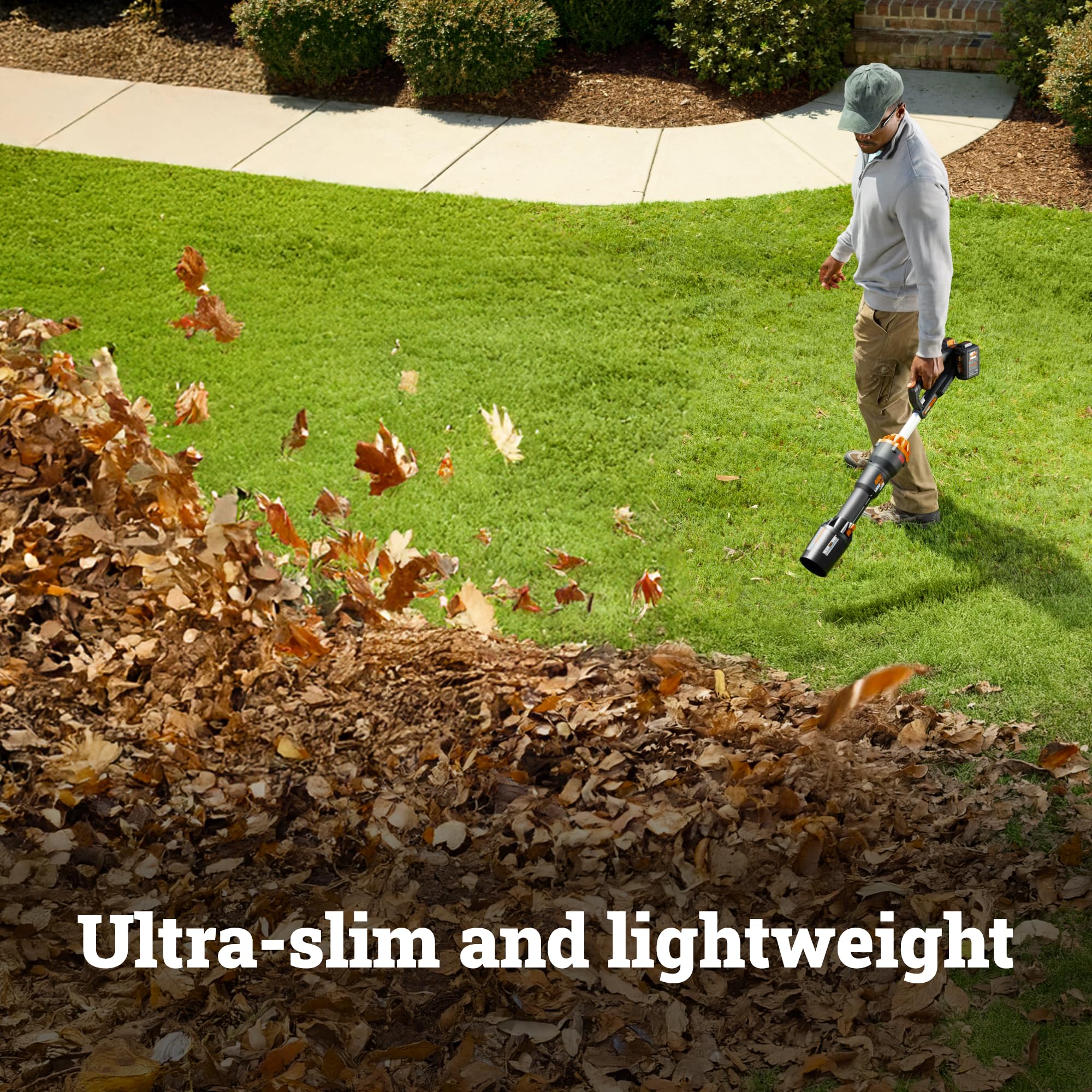 WORX Nitro cordless leaf blower 165 mph highlights high-speed power for stubborn leaves.