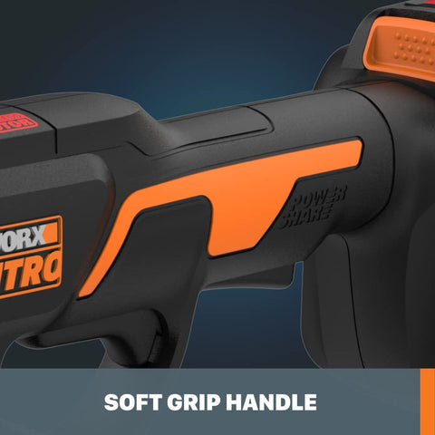 WORX NITRO pruning shear cutting a branch up to 1 inch diameter