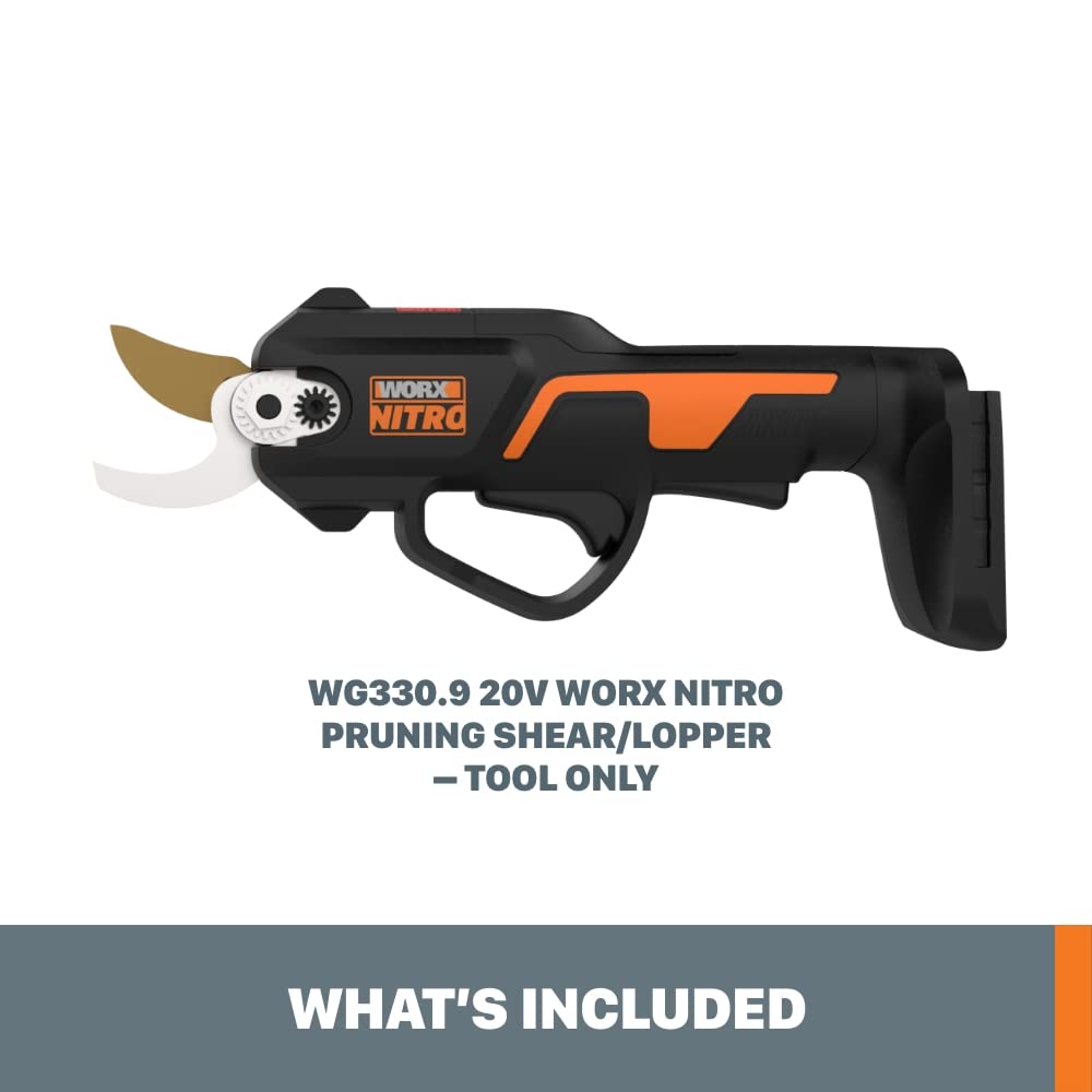 WORX NITRO pruning shear brushed vs brushless motor detail