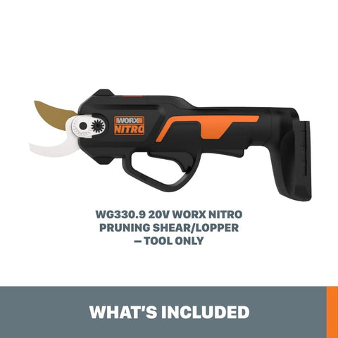WORX NITRO pruning shear brushed vs brushless motor detail