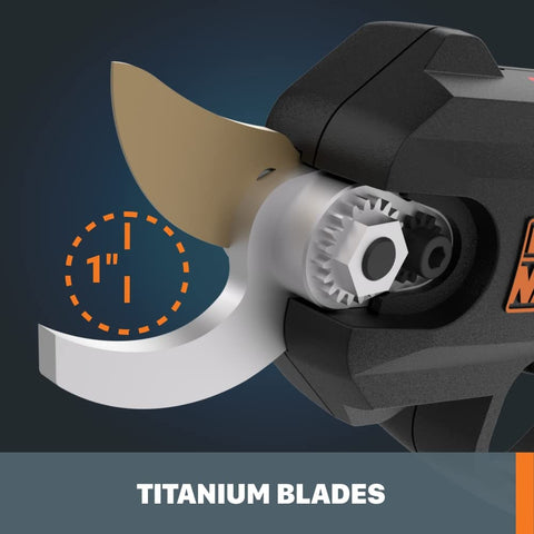 WORX NITRO pruning shear in action cutting small branches