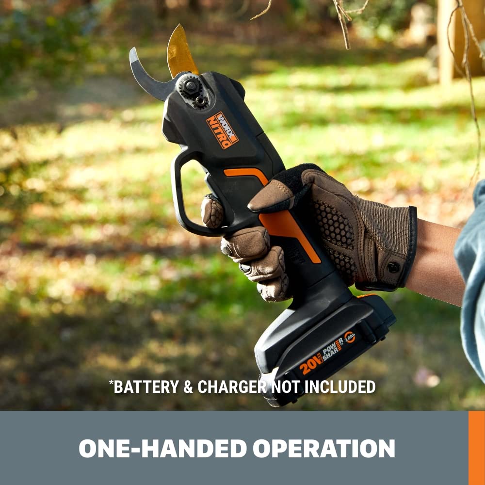 WORX NITRO pruning shear with Power Share compatibility note