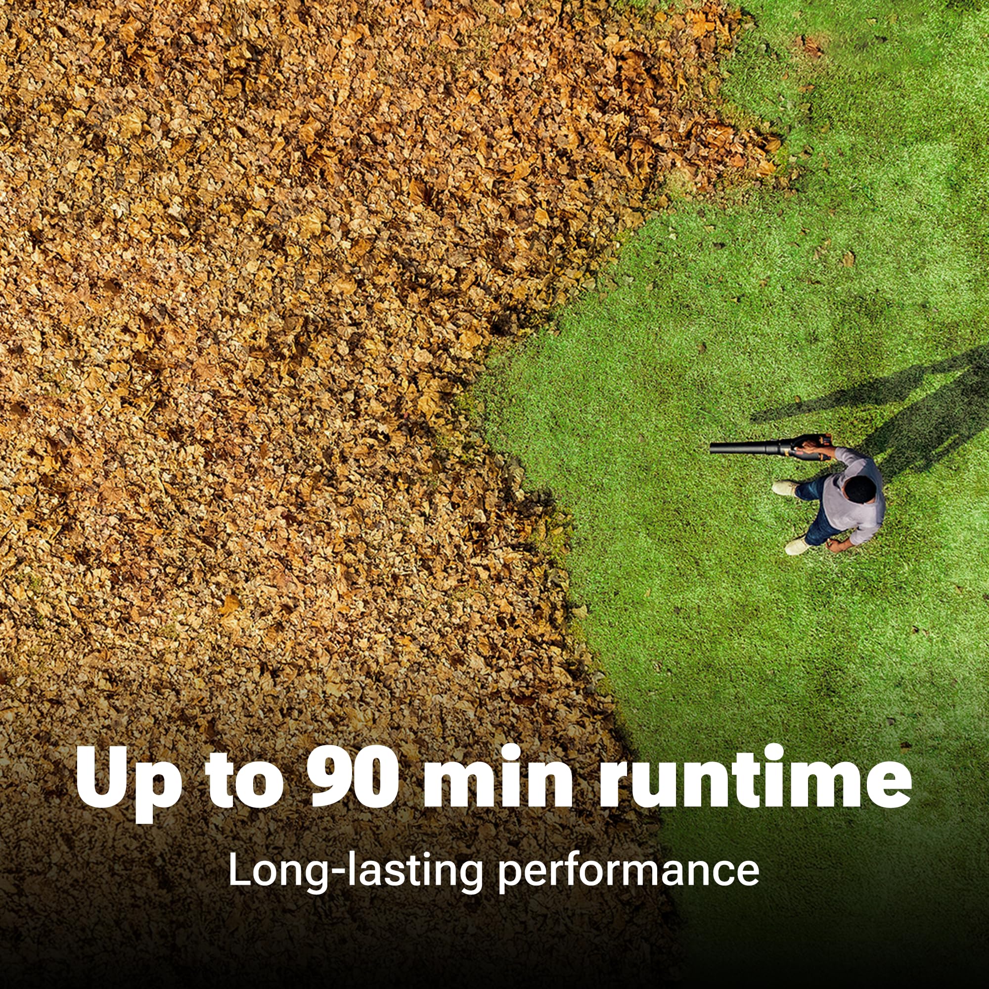WORX Nitro operates quietly at 57 dB for neighbor-friendly yard work.