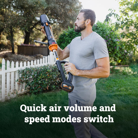 WORX Nitro volume mode nozzle extended for fast area cleaning