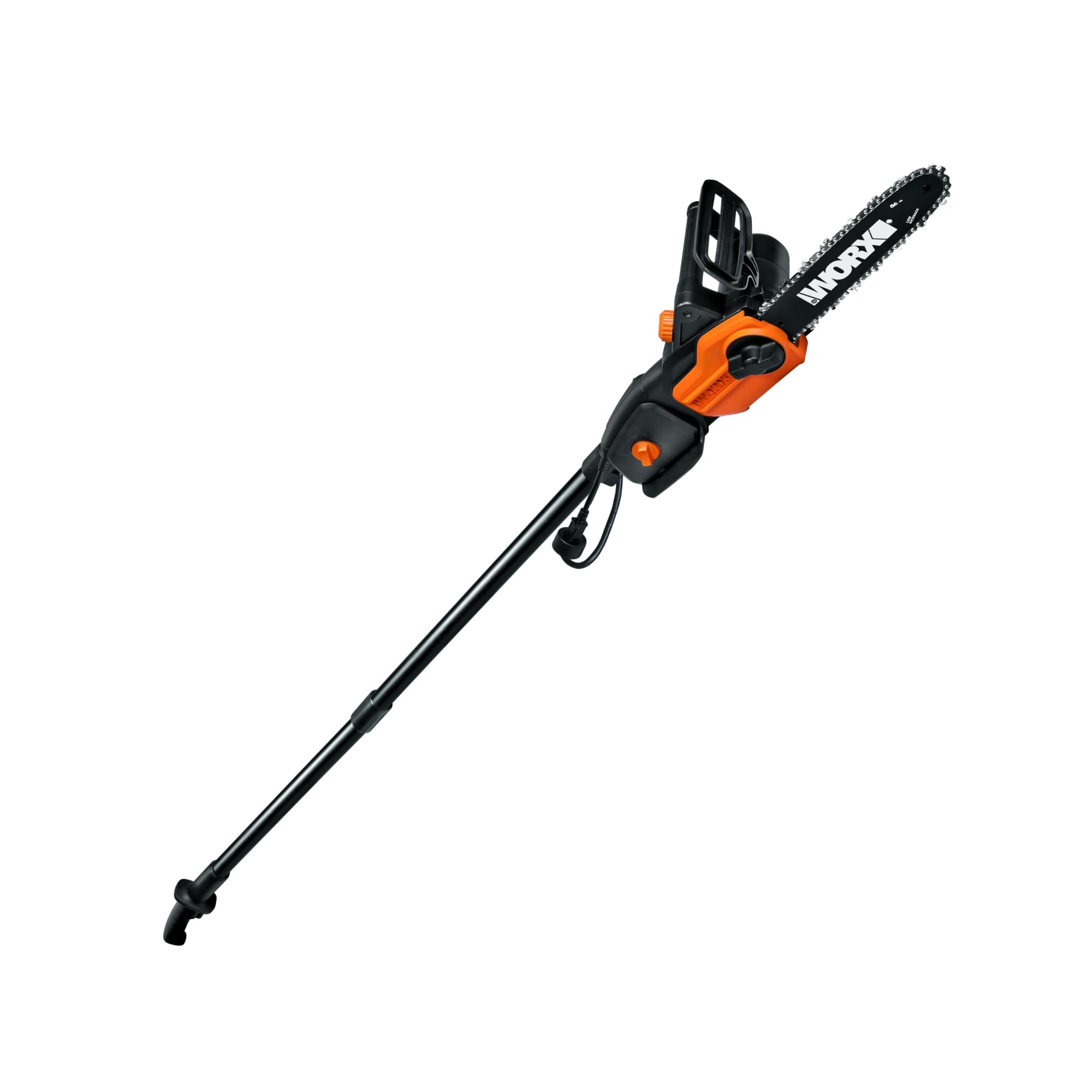 WORX pole saw with 8 amp 10-inch blade delivering fast cuts from height