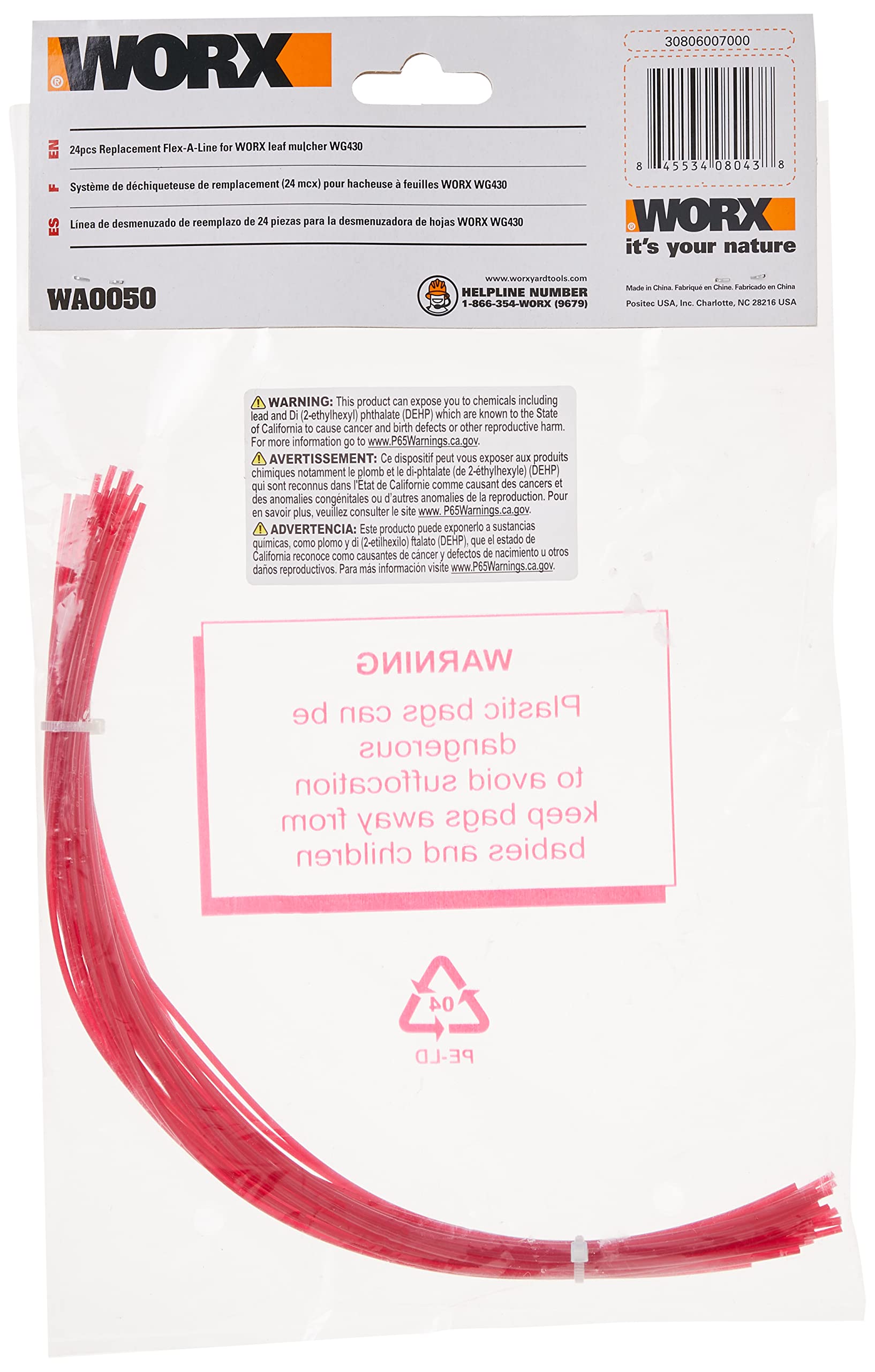 Precutted 24-pack replacement line reduces downtime during yard work.