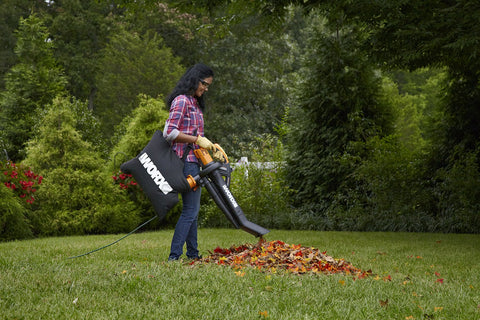 WORX Trivac blower-vacuum-mulch switch enables seamless debris cleanup.