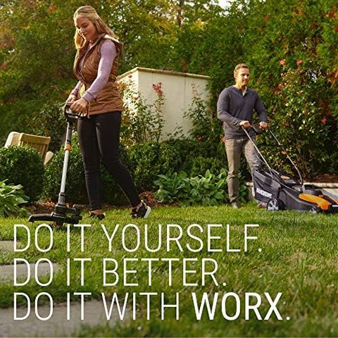WORX Trivac collection bag worn as backpack for hands-free debris pickup