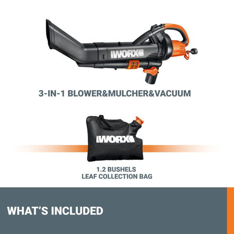 WORX Trivac ergonomic-handle design supports comfortable operation.