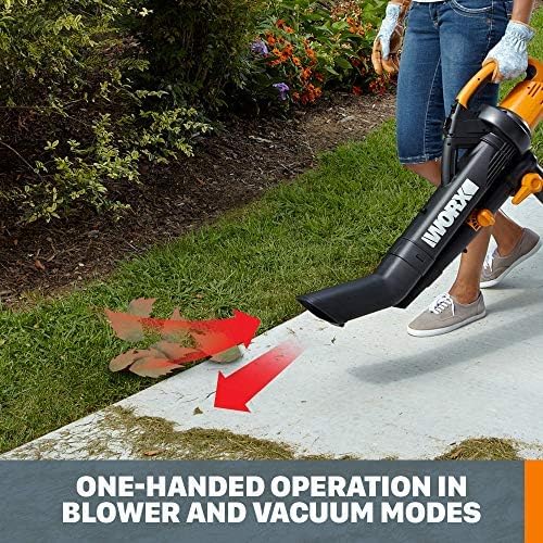 WORX Trivac metal impeller mulches leaves at 16:1 ratio