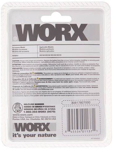 WORX WA0014 easy-install replacement spool supports hassle-free edging