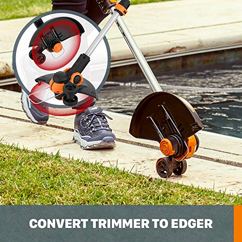 WORX WG162 90-degree pivot head eases edging along borders