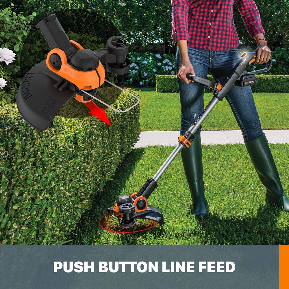 WORX WG163.9 adjustable telescopic shaft for personalized height.
