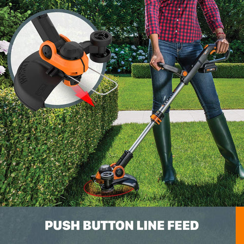 WORX WG163 instant line feed for continuous trimming
