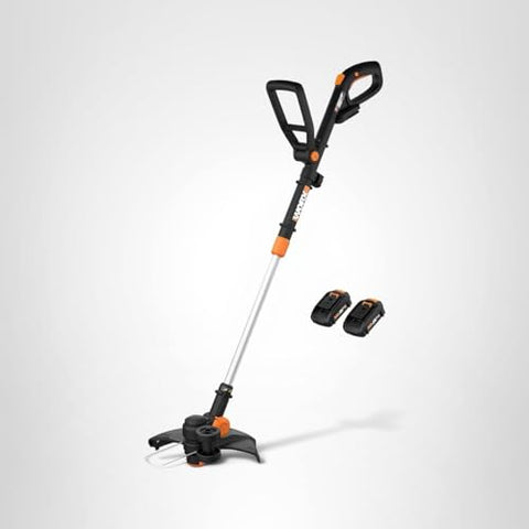 WORX WG170 safety guard and spool holder keeping trimming tidy