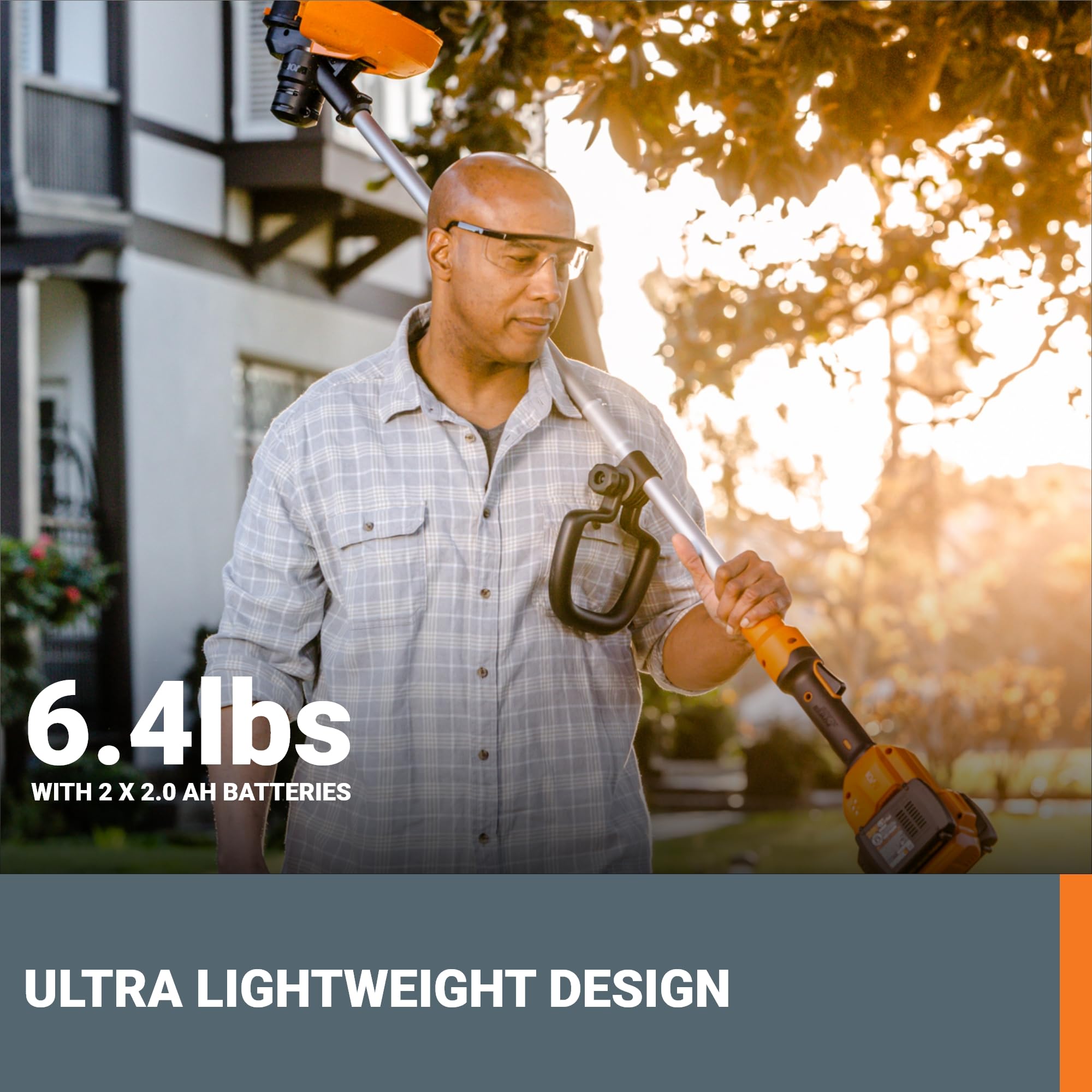 Two included 20V/40V batteries support longer cordless sessions.