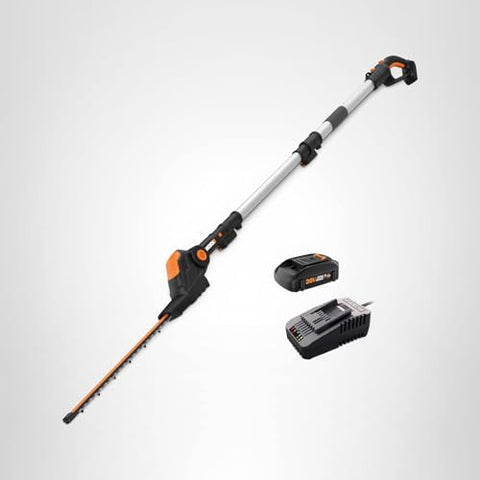 WORX WG252 used on high hedge without ladder for safer operation.