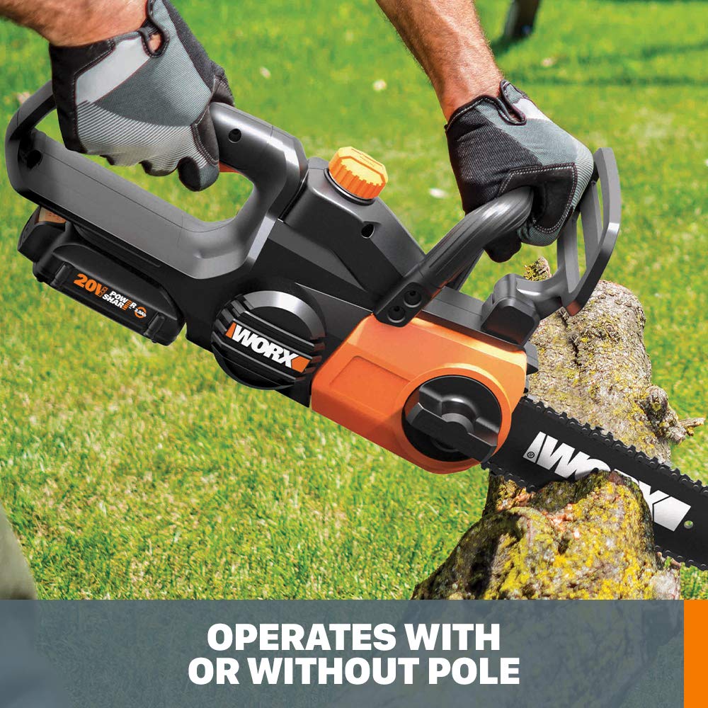 WORX WG323 performing fast, clean cuts without gas or cords