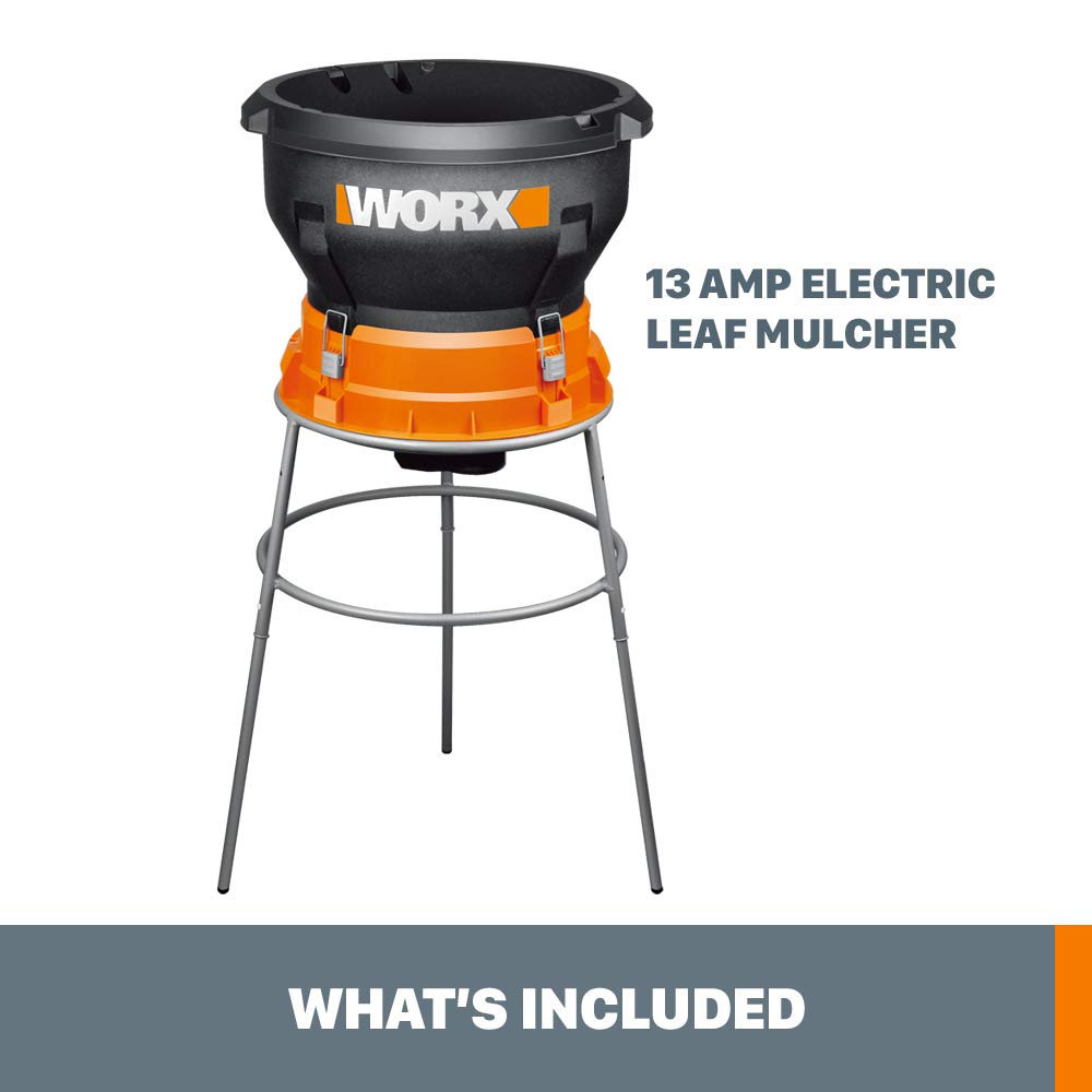 WORX WG430 11-1 mulch ratio turns leaves into finer mulch.