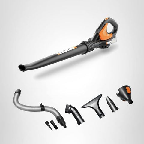 WORX WG545 dust tube attachment targets delicate dust in tight crevices.