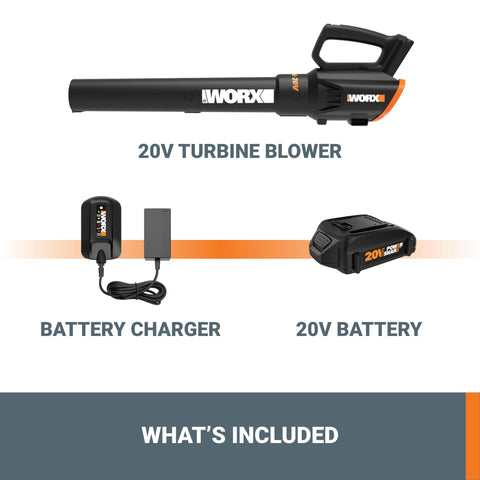 WORX WG547 includes a charger for quick setup after purchase.