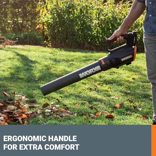 WORX WG547 uses turbine fan technology to boost airflow for faster debris clearing.