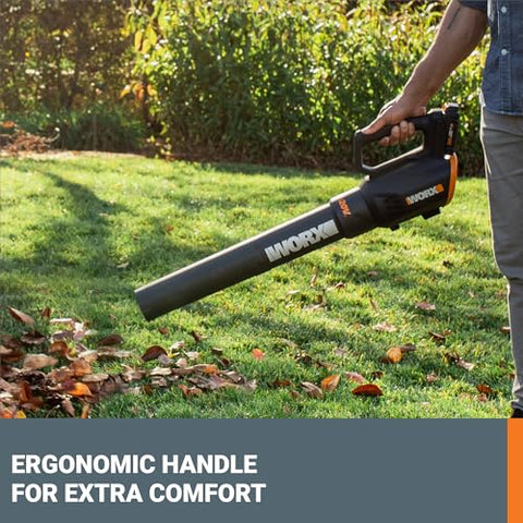 WORX WG547 uses turbine fan technology to boost airflow for faster debris clearing.