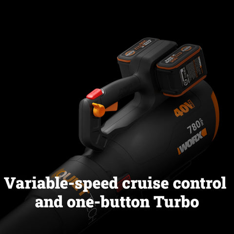 WORX WG582 turbo boost button for extra power on demand