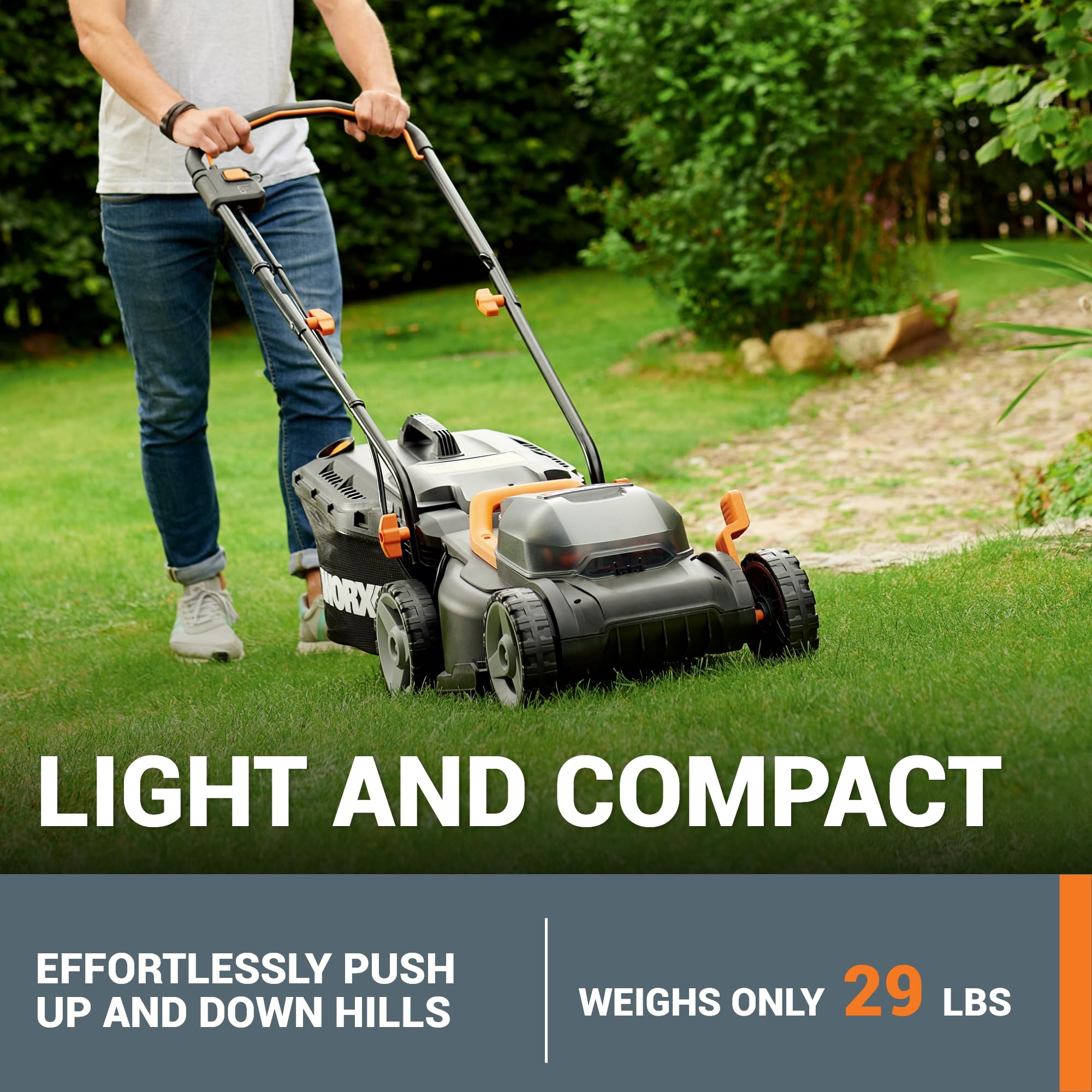 WORX WG779 onboard battery indicator keeps you informed during chores.